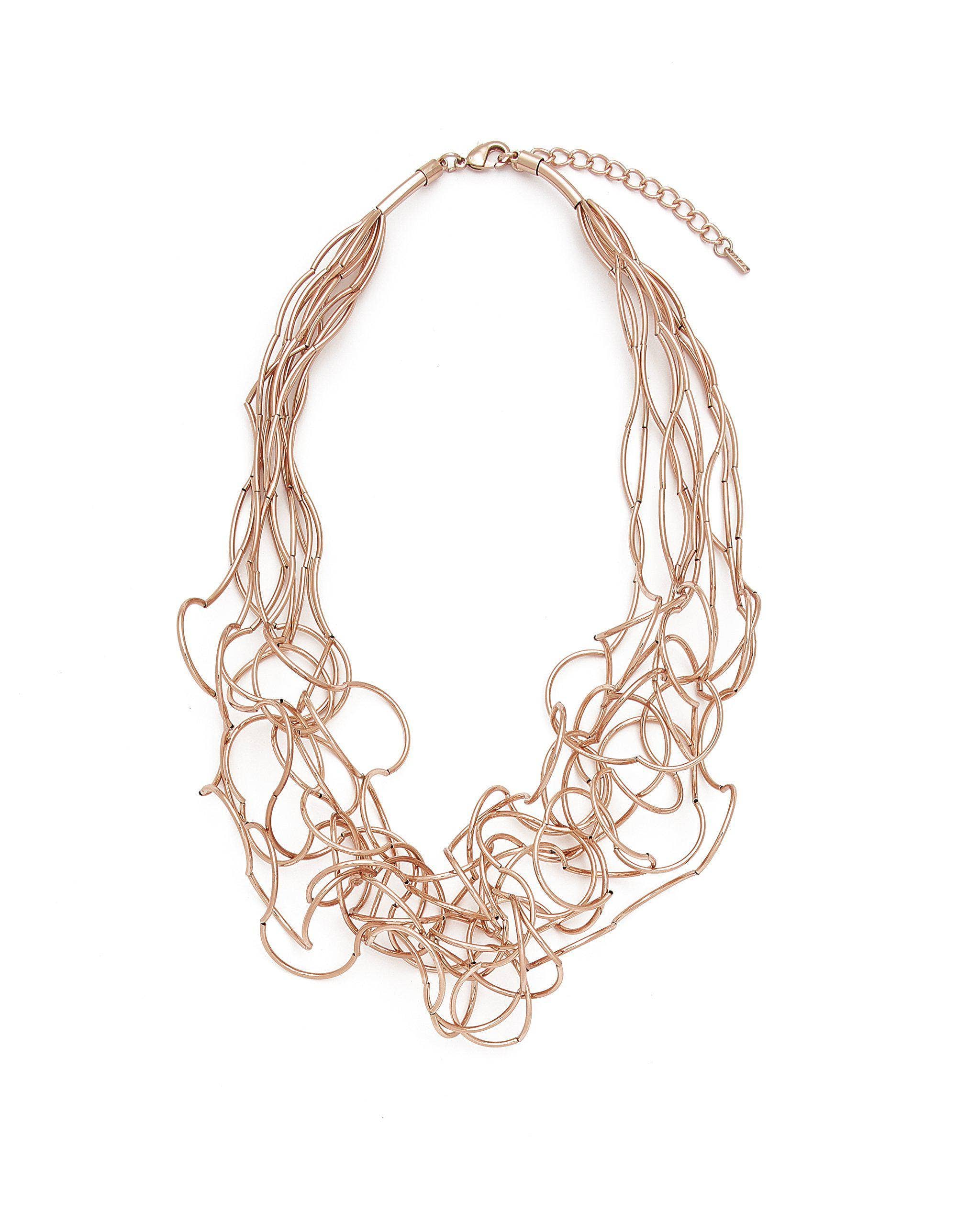 Kosa Jewels – wholesale Link & chain necklace – Angelica Multi Strand Swirly Tumbled Necklace4
