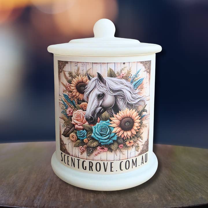 Scent Grove - Wholesale Jar/Filled Candle - Country Western Wood Wick Soy Candle XL matte white jar0