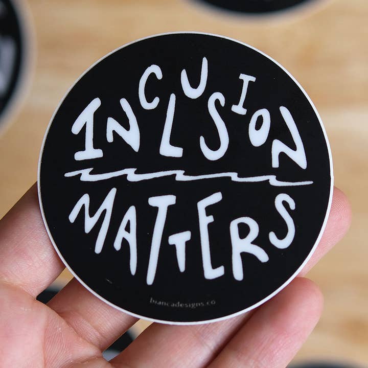 Pegatina clásica Inclusion Matters para venta al por mayor de Bianca's Design Shop