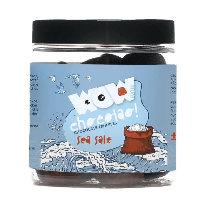 Sea Salt chocolate truffles - 130g Gifting jar for wholesale by WOW Chocolao!