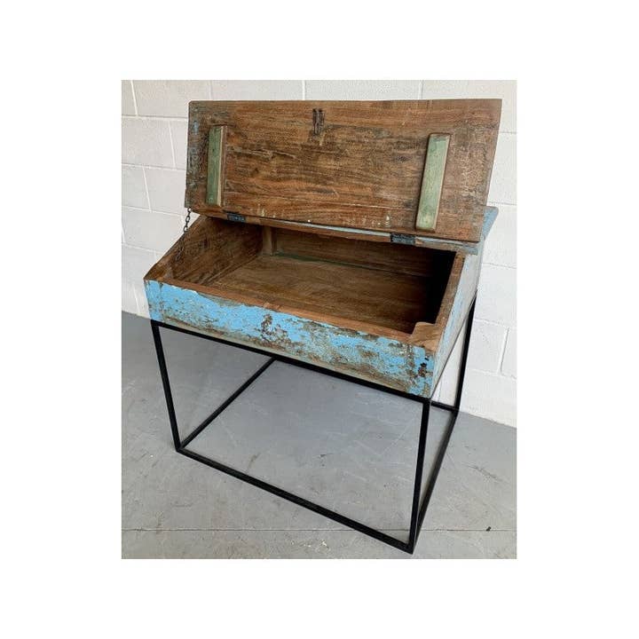 Paloma Black (Casa Natura Design, S.L.) - Wholesale Desk Set - Spectacular Repurposed Old School Desk With Original Old3