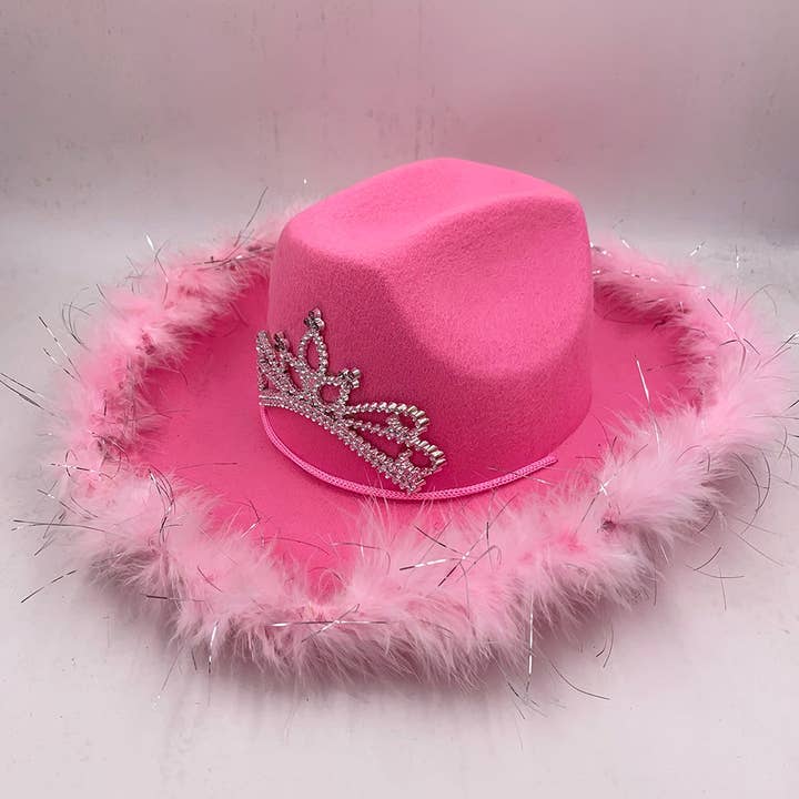 Play N Party - Wholesale Cowboy Hat - Kids - Child Cowboy Hat with Blinking Tiara and Feathers – Light-Up4