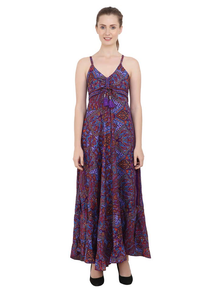 Miss Lavish London - Wholesale Dress - Women's - Women Casual Boho Style Maxi Dresses in Two Sizes (P82)