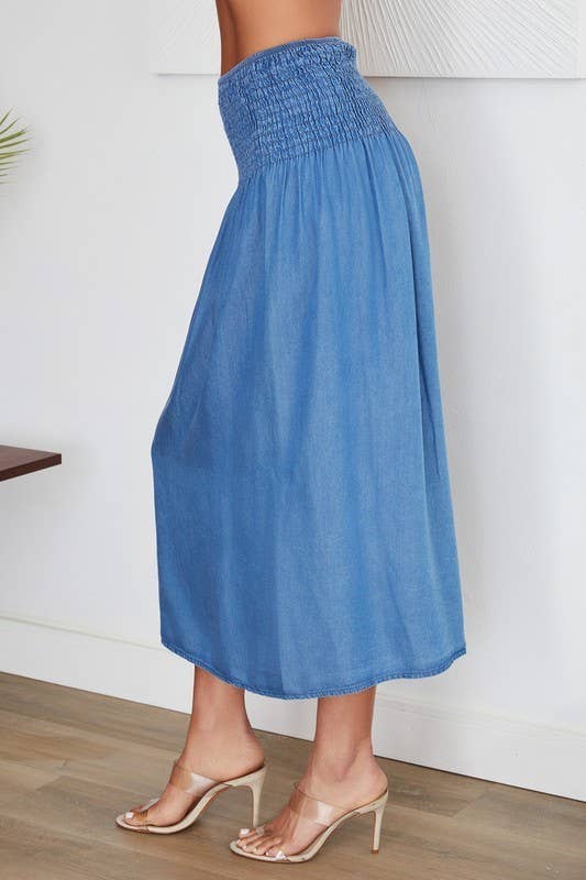 VENTI6 – wholesale Kjol - Dam – RÖKIG MIDIKJOL MED MIDJA (68884)5