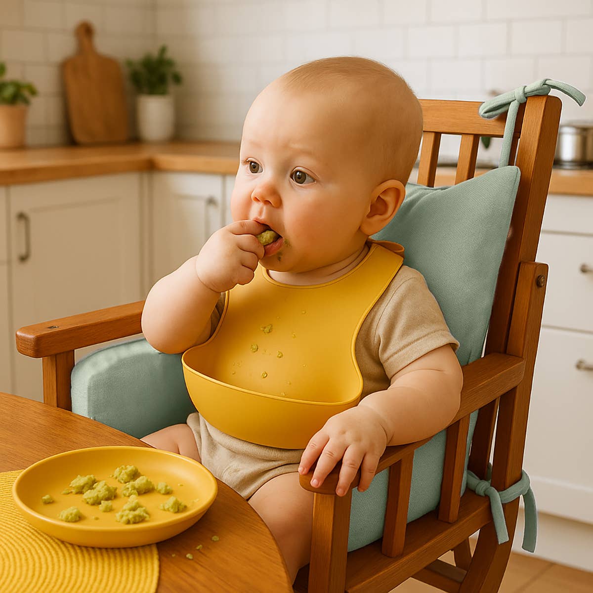 PAPATE - Wholesale Chair Cushion - Cushion High Chair in Organic Cotton - Green6