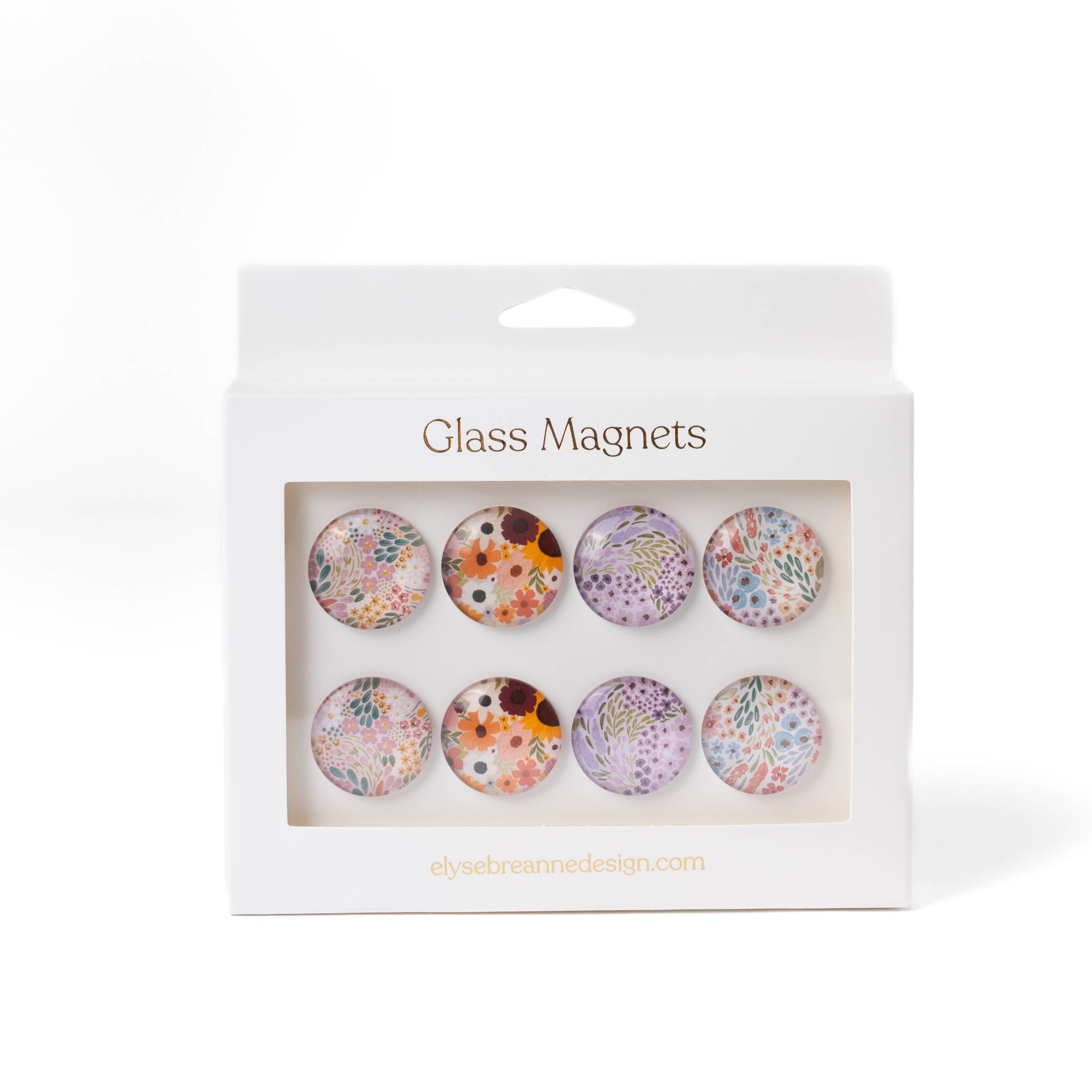 Elyse Breanne Design - Wholesale Magnet - Glass Magnets, Box Set of 8 Floral Magnets2
