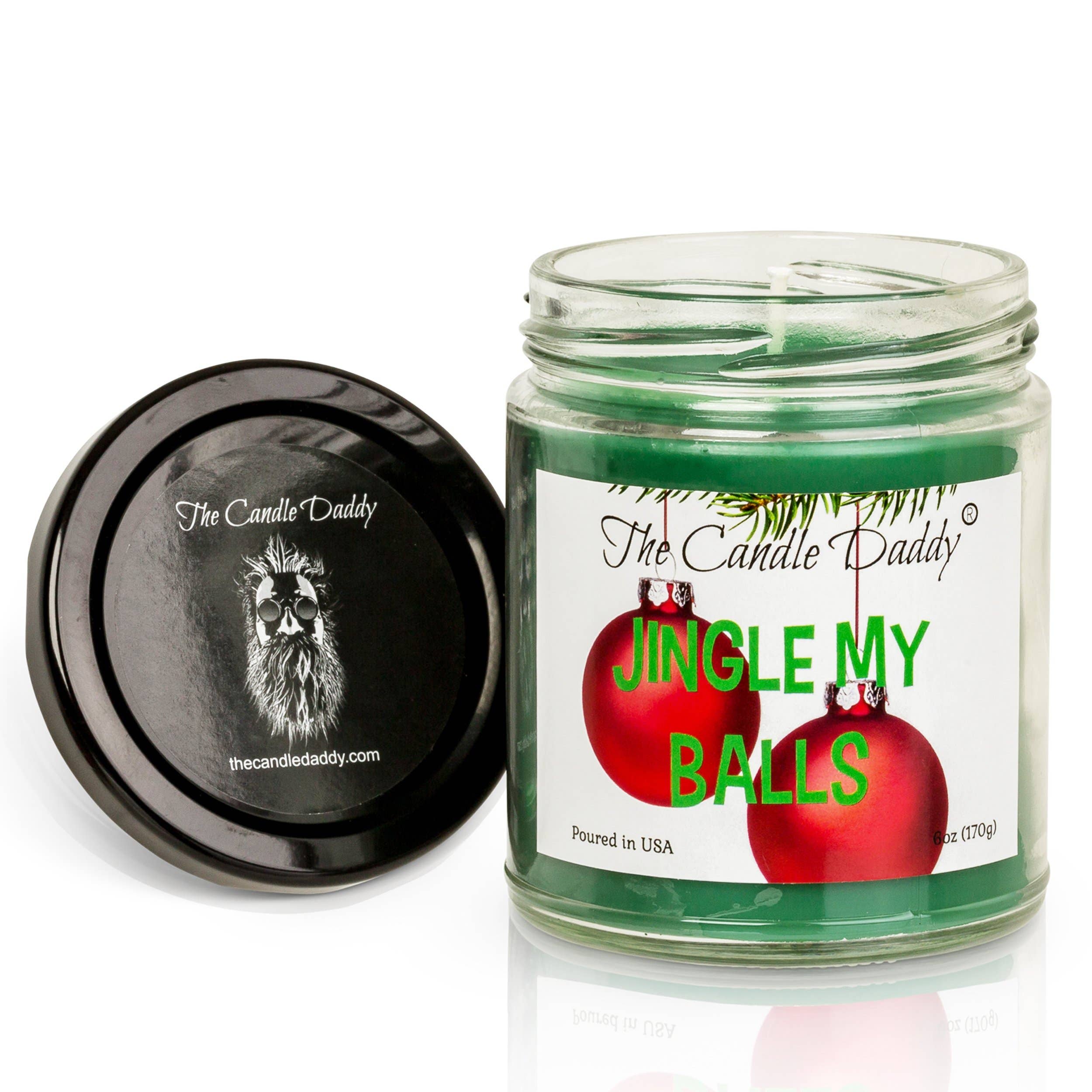 The Candle Daddy - Wholesale Jar/Filled Candle - Jingle My Balls Holiday Candle - Funny Christmas Holly Berry3