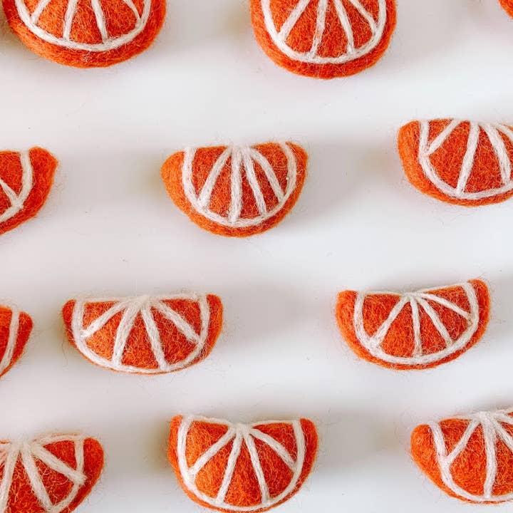 Sewing Seeds Play - Wholesale Decorative Tabletop Object - One Felt Orange Slice