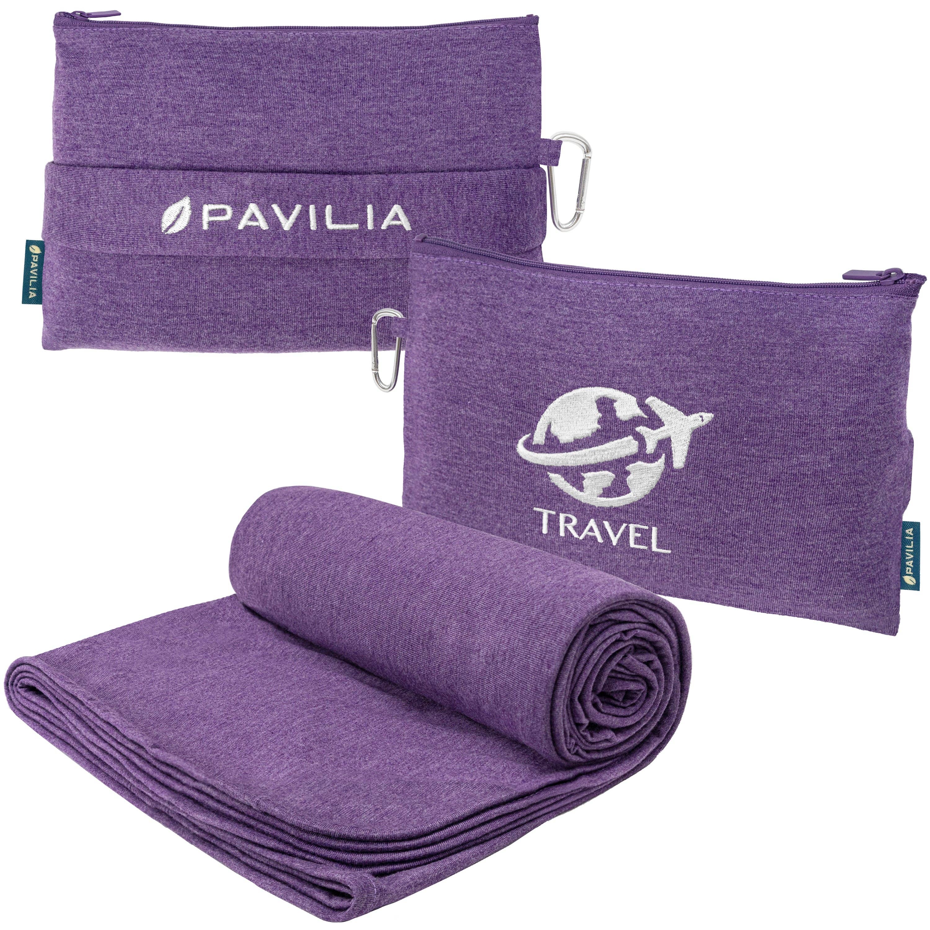 Pavilia - Wholesale Travel Blanket - Compact Fleece Travel Blanket Pillow1