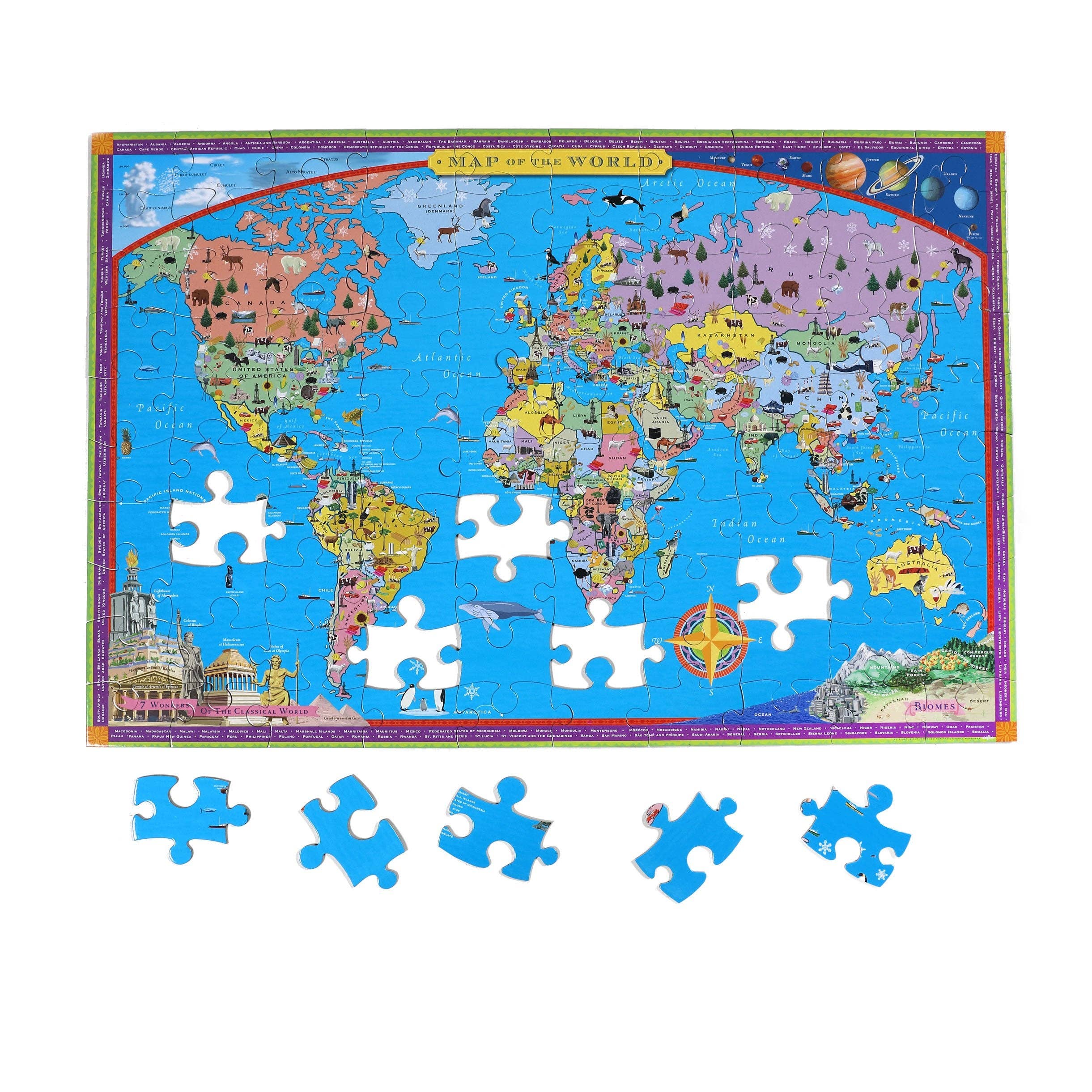 eeBoo - Wholesale Puzzle - Kids - World Map 100 Piece Puzzle2