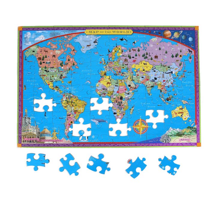 eeBoo - Wholesale Puzzle - Kids - World Map 100 Piece Puzzle2