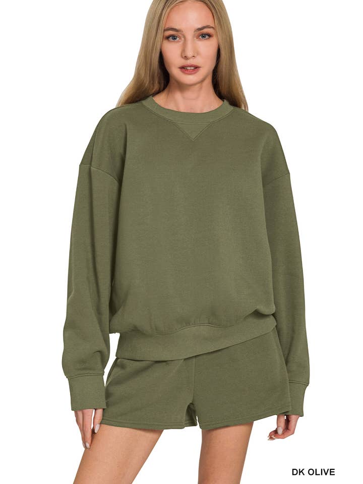 42POPS – wholesale Lounge set – Women's – .0806 Fleece Long Sleeve Sweatshirts & Shorts Set SI-284207