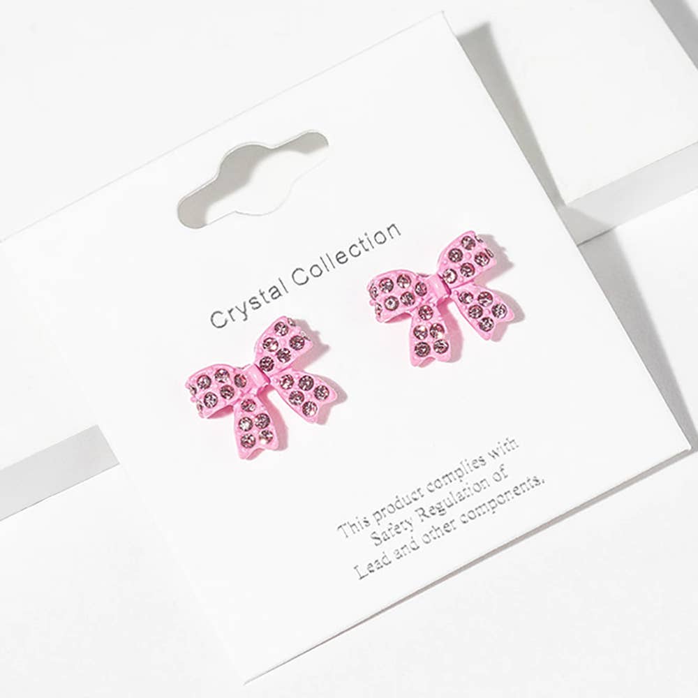 Sensibling Corp. - Vente Clous d'oreille - Boucles d'oreilles clous nœud en strass cristal39