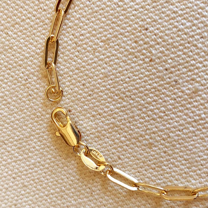 GoldFi - Wholesale Link & Chain Bracelet - 18k Gold Filled Short Link Paperclip Bracelet