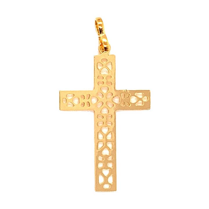 Pendentif en forme de croix en or 18 carats, breloques en forme de croix, bijoux en forme de croix, pour la vente par The Bead Bazaar