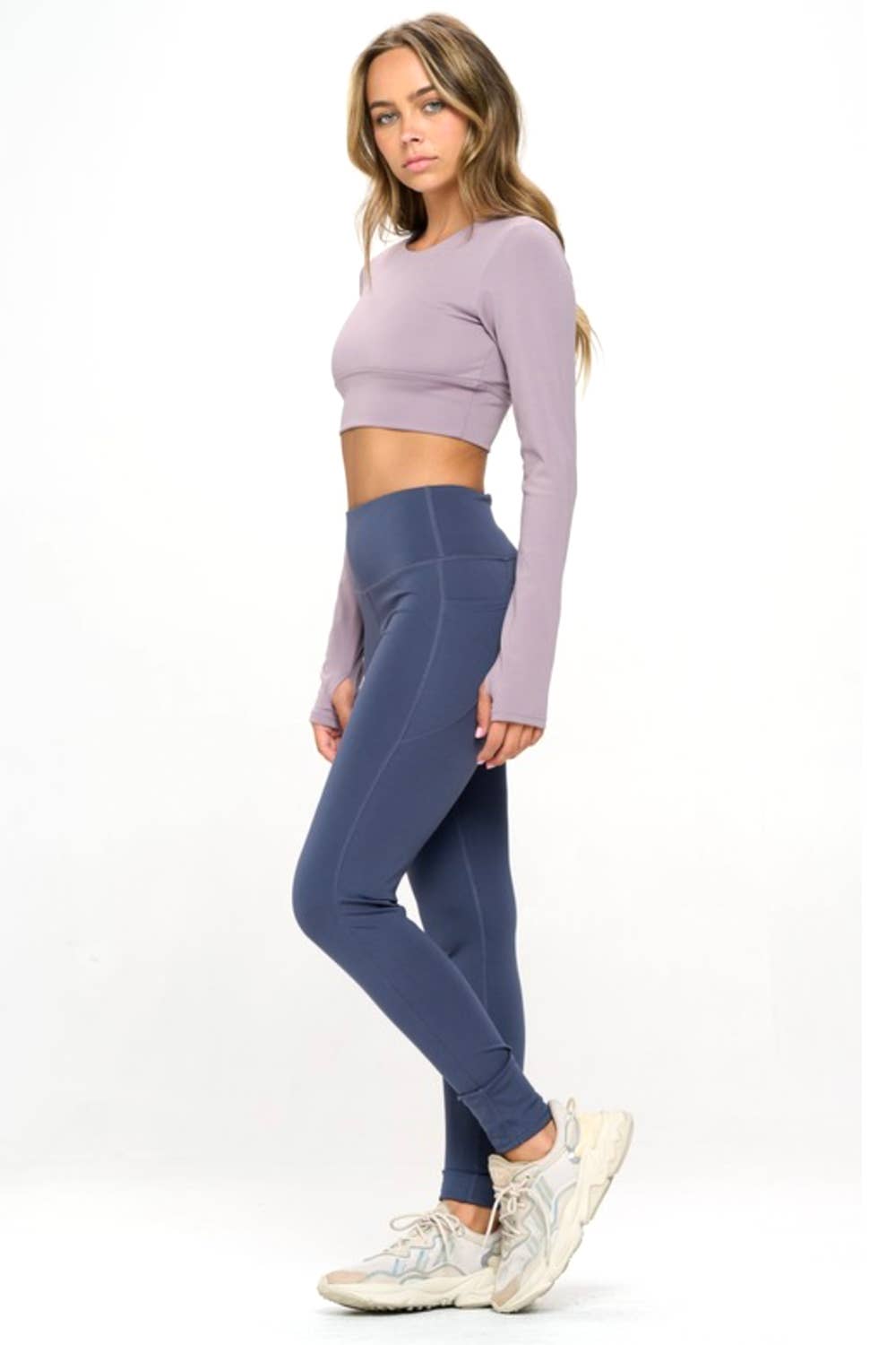 Color 5 - Wholesale Activewear Set - Women's - Long sleeve crop top with yoga legging activewear set6