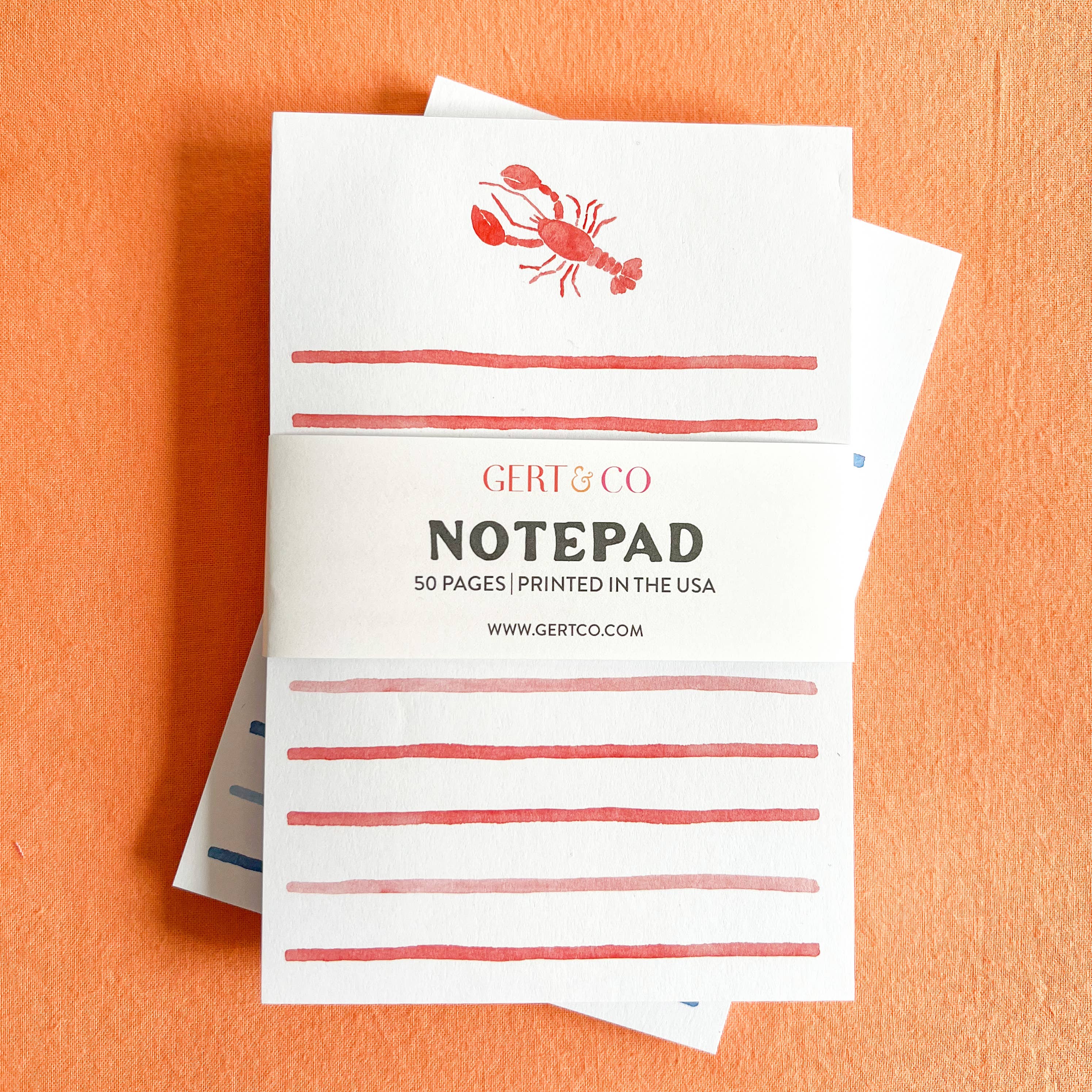 Gert & Co - Wholesale Notepad - Watercolor Lobster Notepad | Coastal Watercolor Notepad2