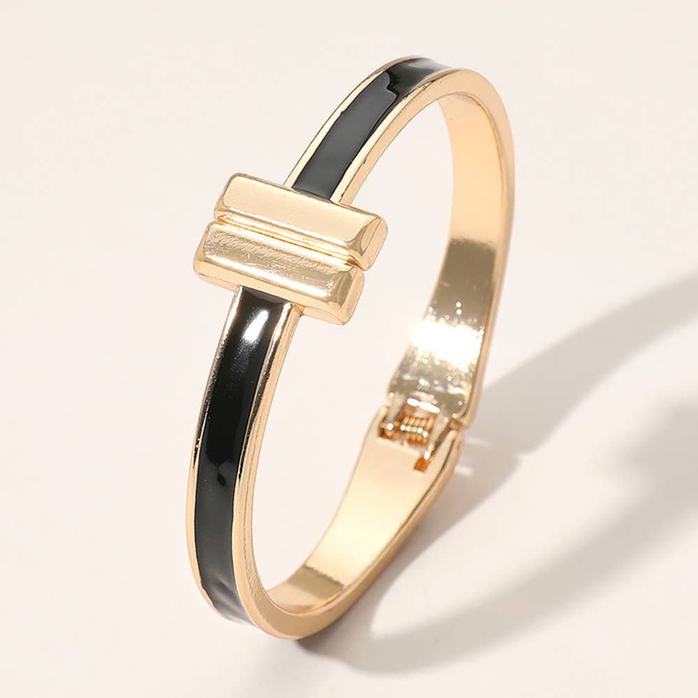 Sensibling Corp. - Wholesale Bangle Bracelet - Metal Bar Tip Enamel Hinged Bangle Bracelet0