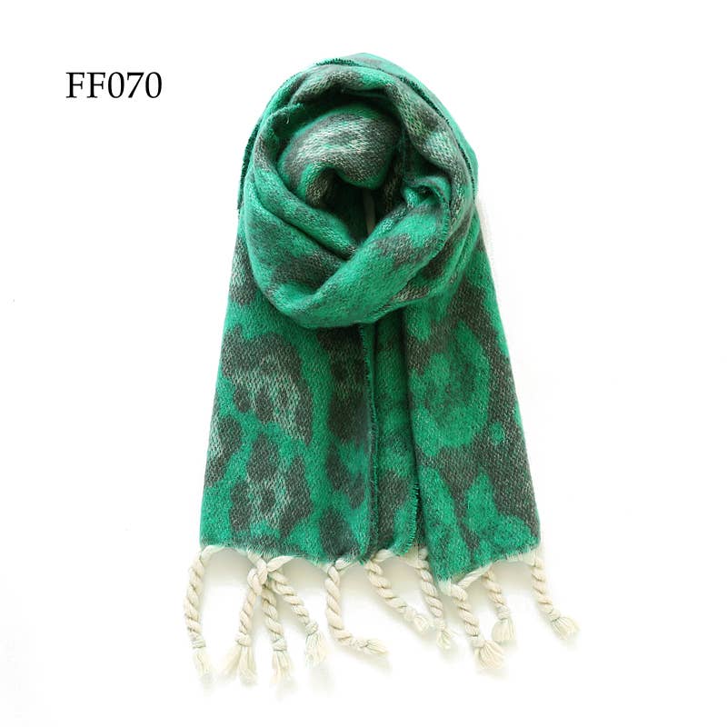 Adorro – Engroshandel Tørklæde - Dame – Blød multifarvet leopardfiltet aftagelig tørklæde (10 farver)3