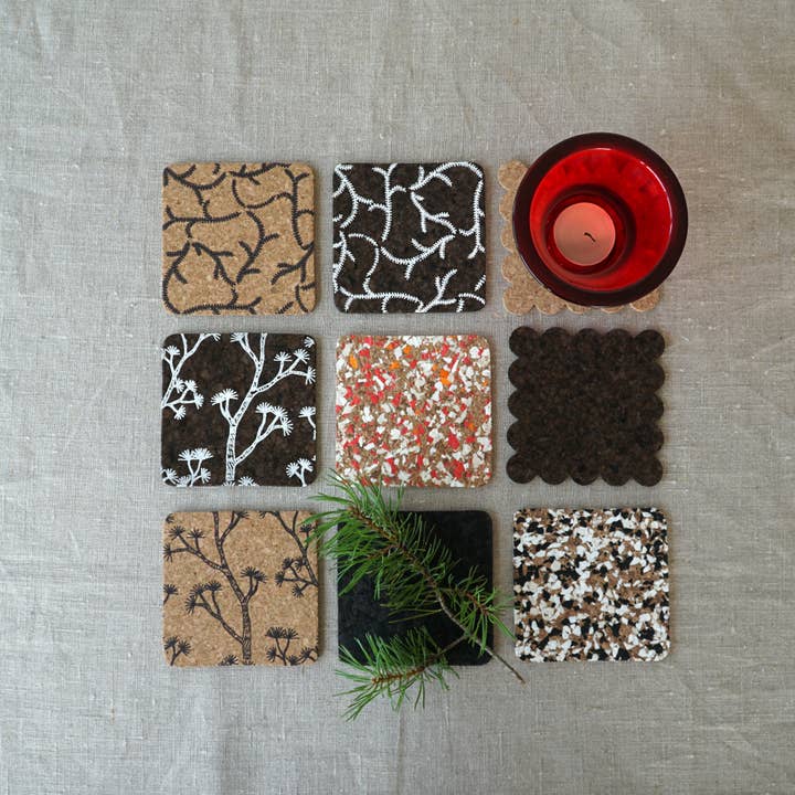Born in Sweden AB - Venta al por mayor Posavasos - Posavasos en corcho reciclado - Carbón