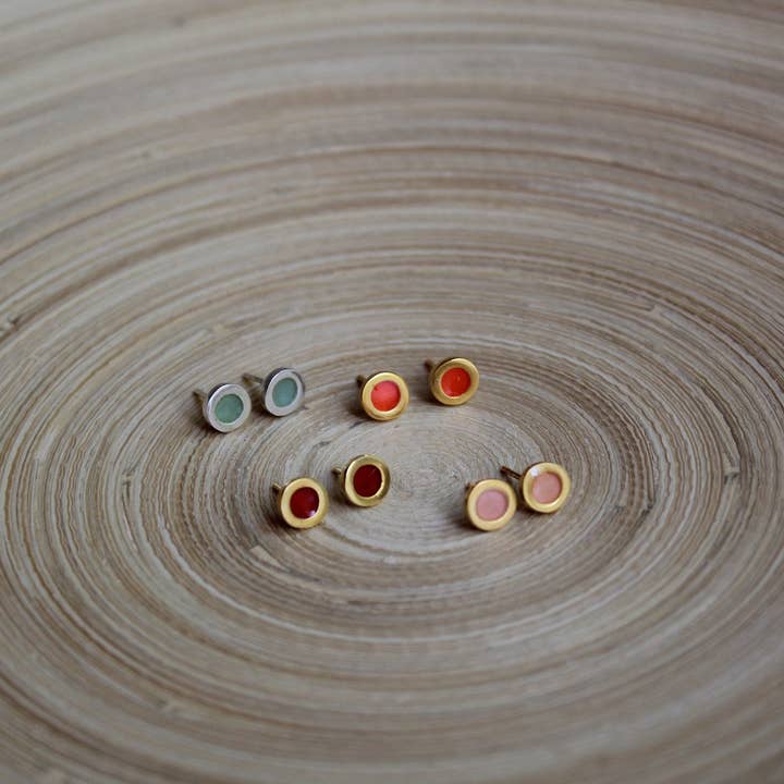 North & South jewelry – Engroshandel Ørestikkere – mini farve øreringe, emalje stud øreringe,