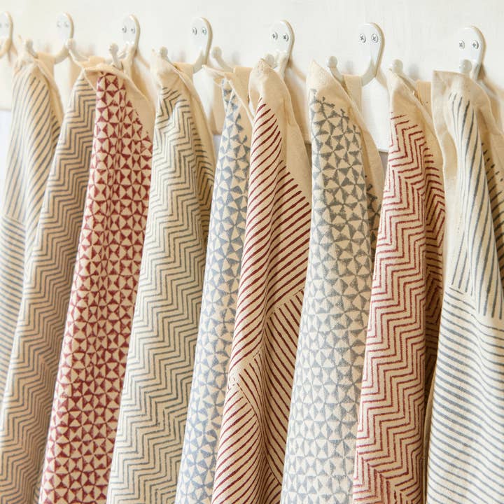Sustainable Threads - Wholesale Tea Towel - Cotton Kitchen Towel | Hand Block Printed | Bungalow Slate2