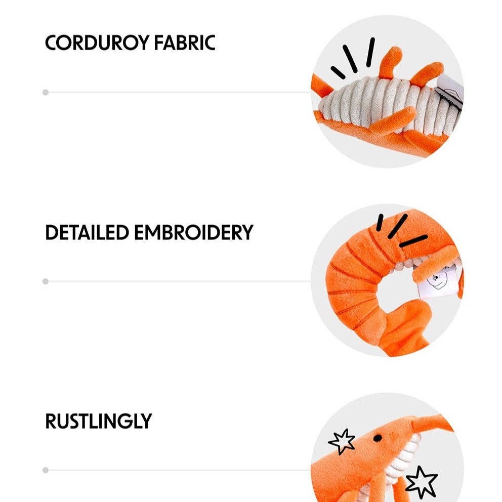 HOWLPOT. USA - Vente Jouet – chien - Jouet crevette Fresh Sea Food de la série océan HowlGo7