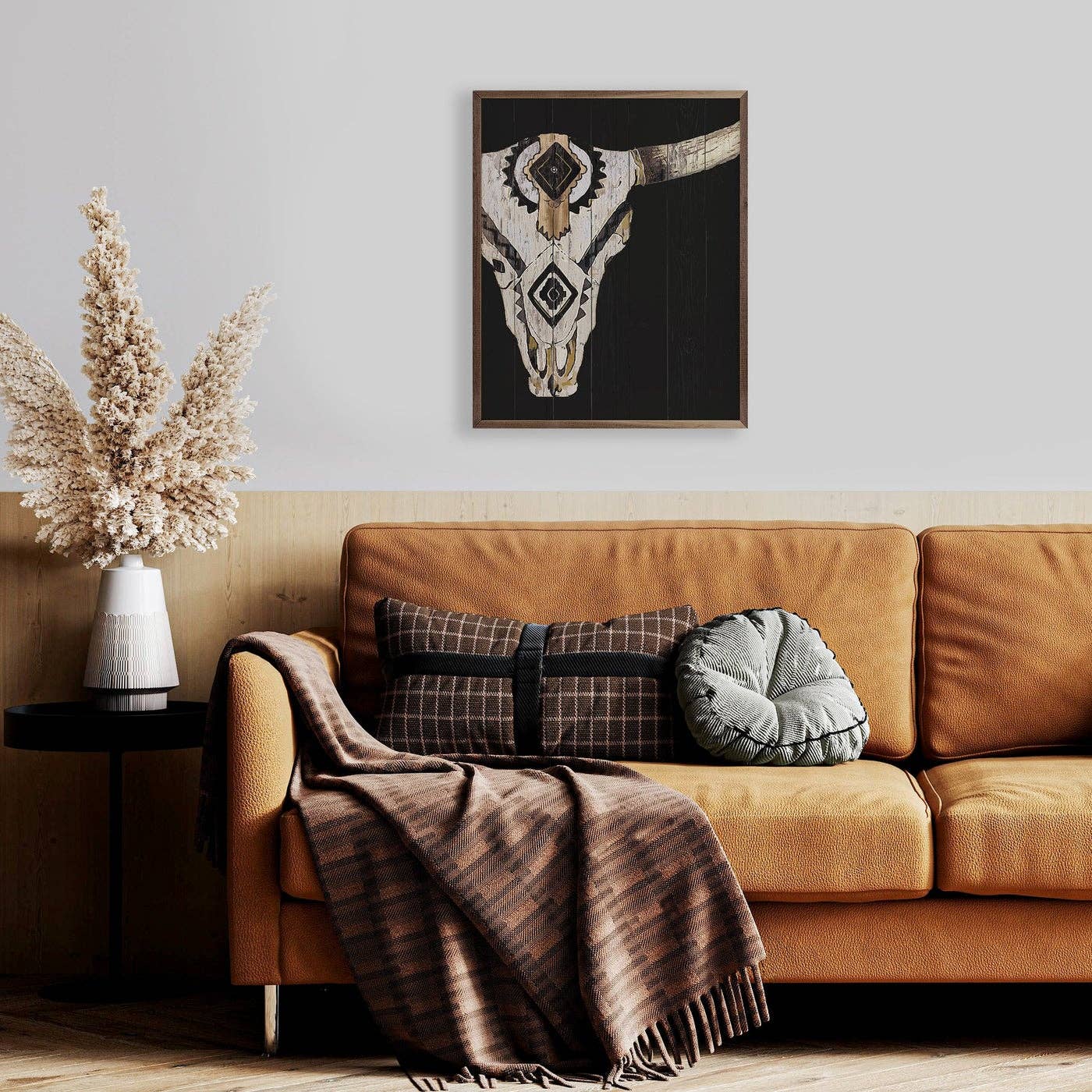 Kendrick Home - Wholesale Sign - Tribal Longhorn Skull Black1