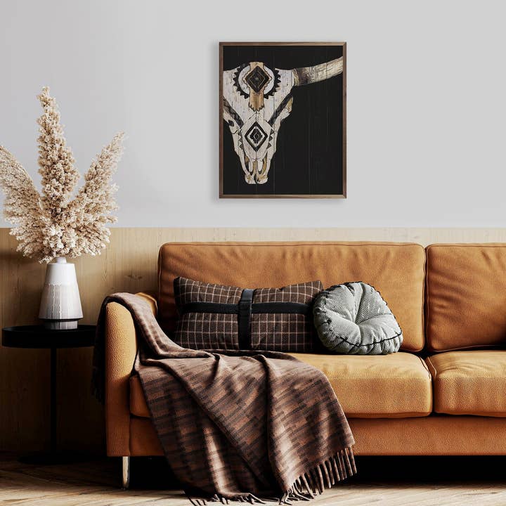 Kendrick Home - Wholesale Sign - Tribal Longhorn Skull Black1