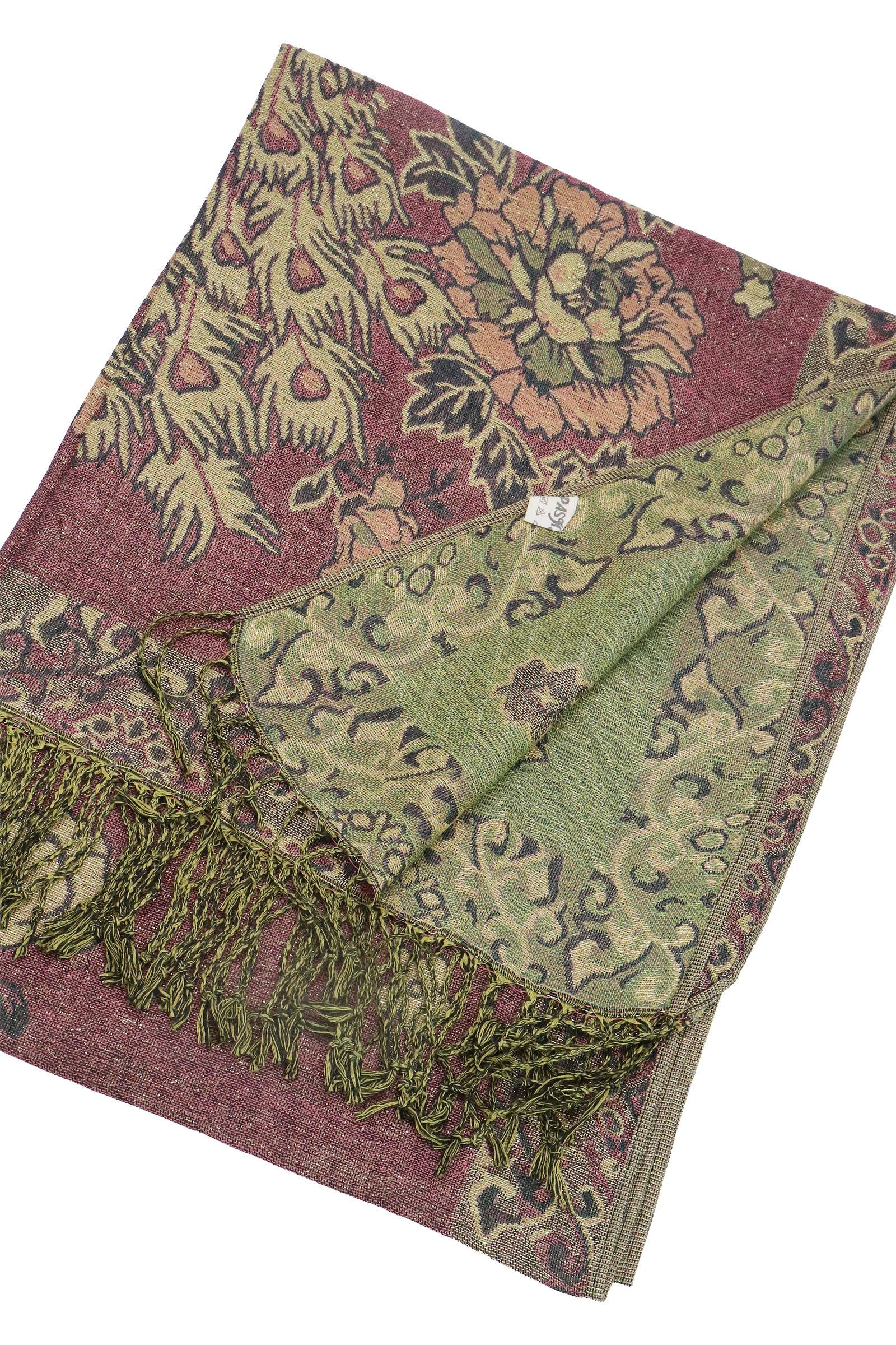 Blandad Exotisk pashminasjal med metallic twist och påfågelsmönster för wholesale på Faire11