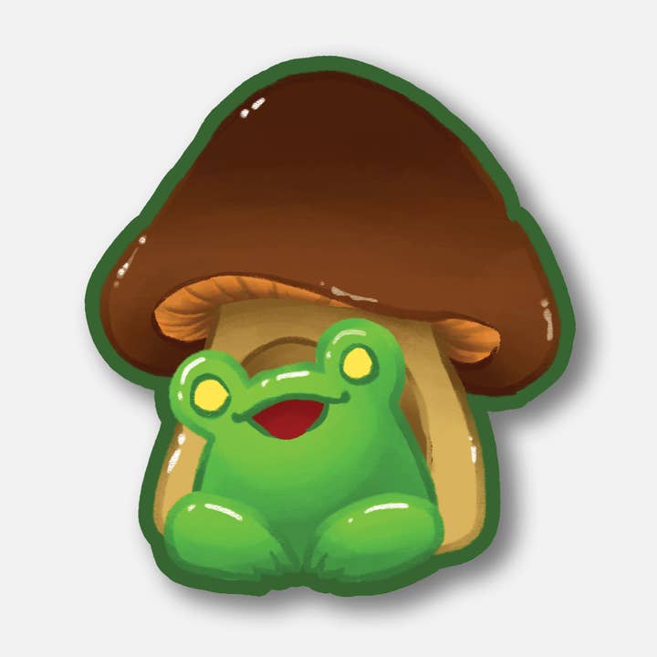 Studio Appeltjesgroen - Wholesale Sticker - Porcini frog mushroom fall and autumn vinyl sticker0
