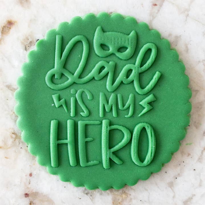 Dad Is My Hero 2 POPup Embosser Stamp Fathers Day for wholesale by Cut Bake Stamp