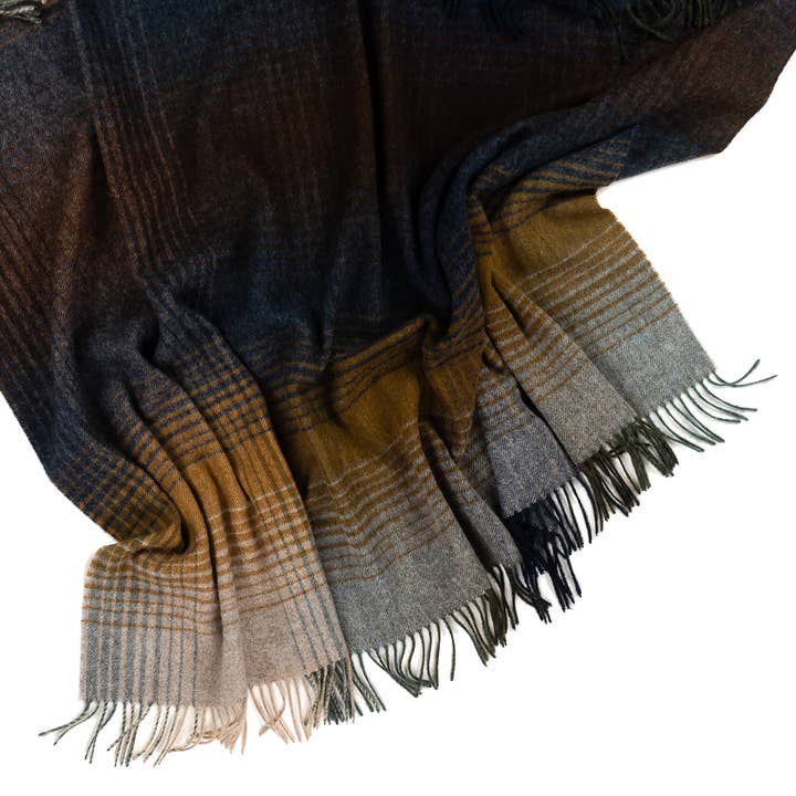 Prince of Scots - Wholesale Throw Blanket - Highland Tweeds Shetland Lambswool Ombre Throw (Burgundy) 8