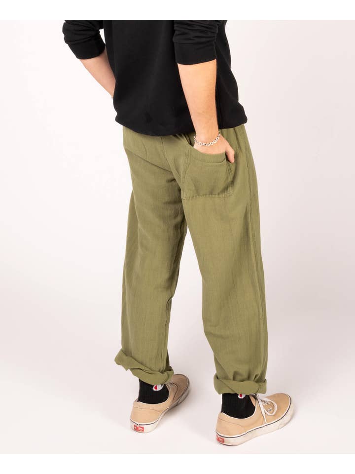 Soul Flower - Wholesale Pants - Men's - Hemp Yoga Pants - Moss1