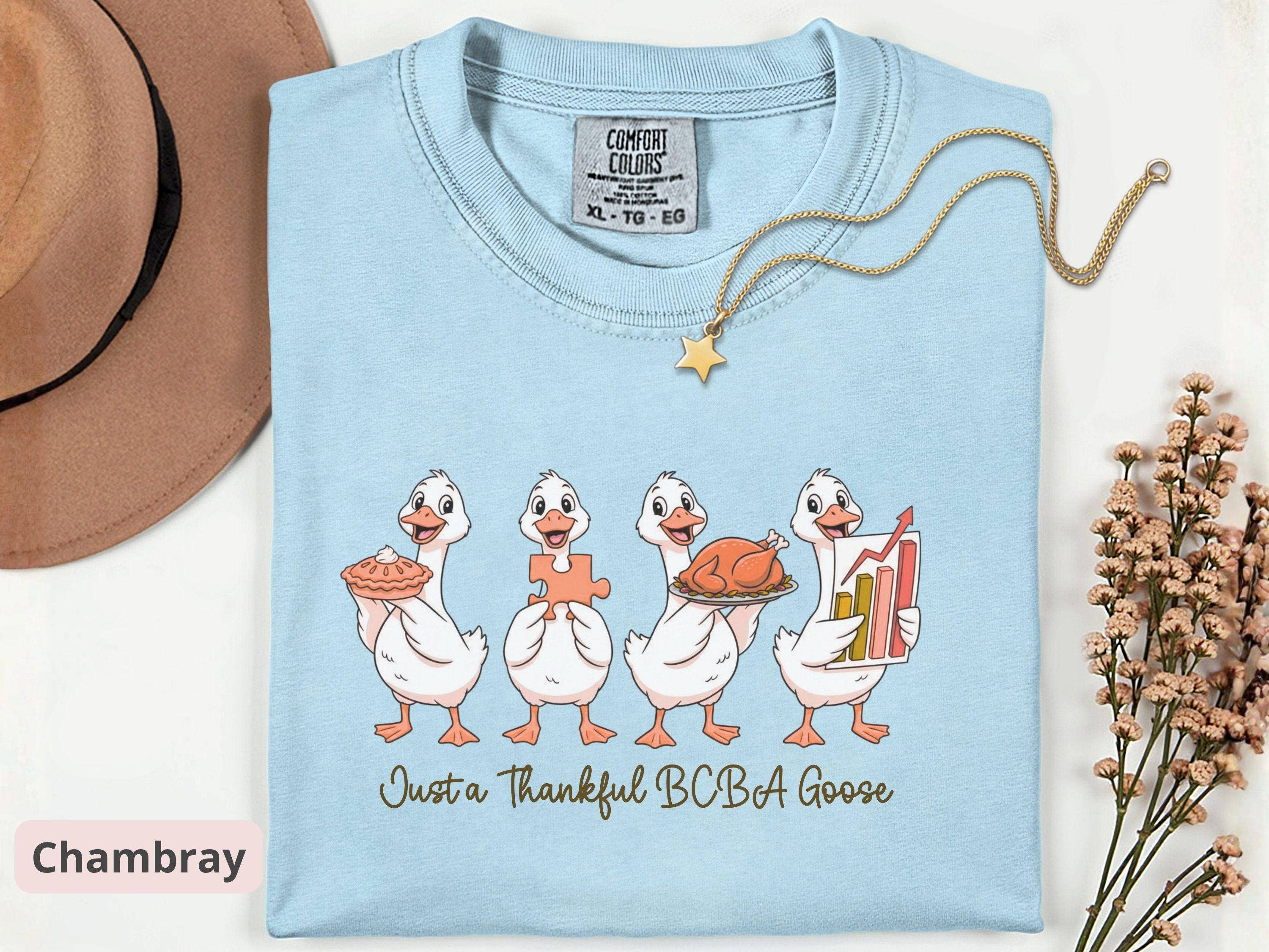 Glaime - Wholesale T-Shirt (Graphic) - Women's - Comfort Colors Thankful BCBA Goose Women Shirt, Funny ABA4