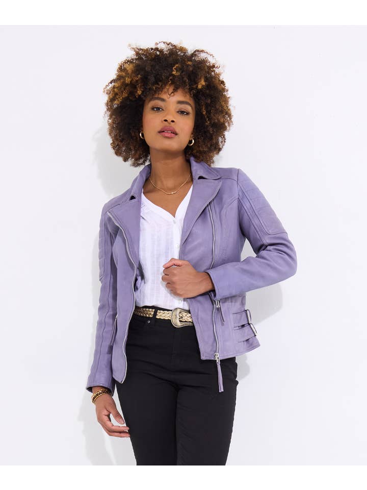 Joe Browns – wholesale Leather jacket – Women′s – Ruby Leather Collared Biker Jacket5