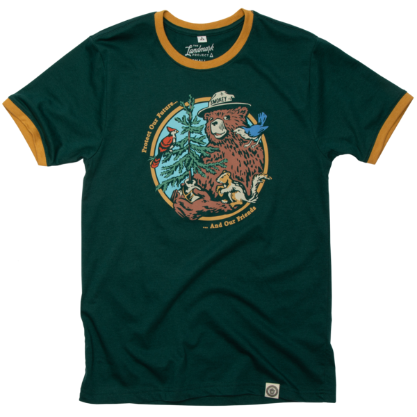 The Landmark Project - Vendita all'ingrosso Maglietta serigrafata - Unisex - Ringer Unisex a Maniche Corte di Smokey's Friends2