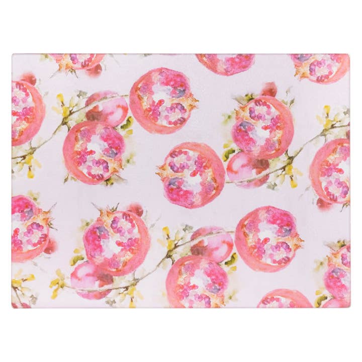 16" Pomegranate Tempered Glass Charcuterie Board Mangiacotti for wholesale by Boston International