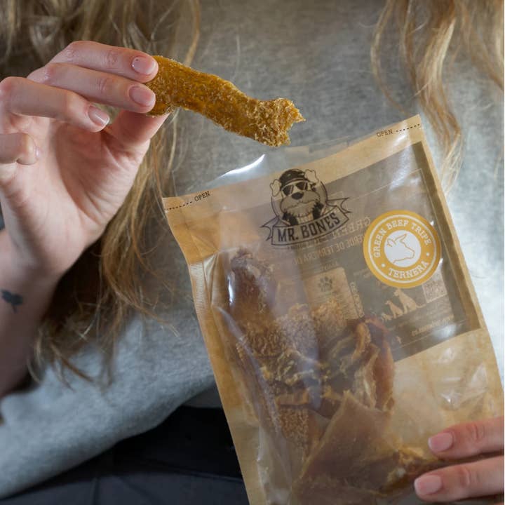 Mr.Bones - Natural Pet Products - Wholesale Pet Treats - Dog - Natural snack for dogs - Green Beef Tripe1
