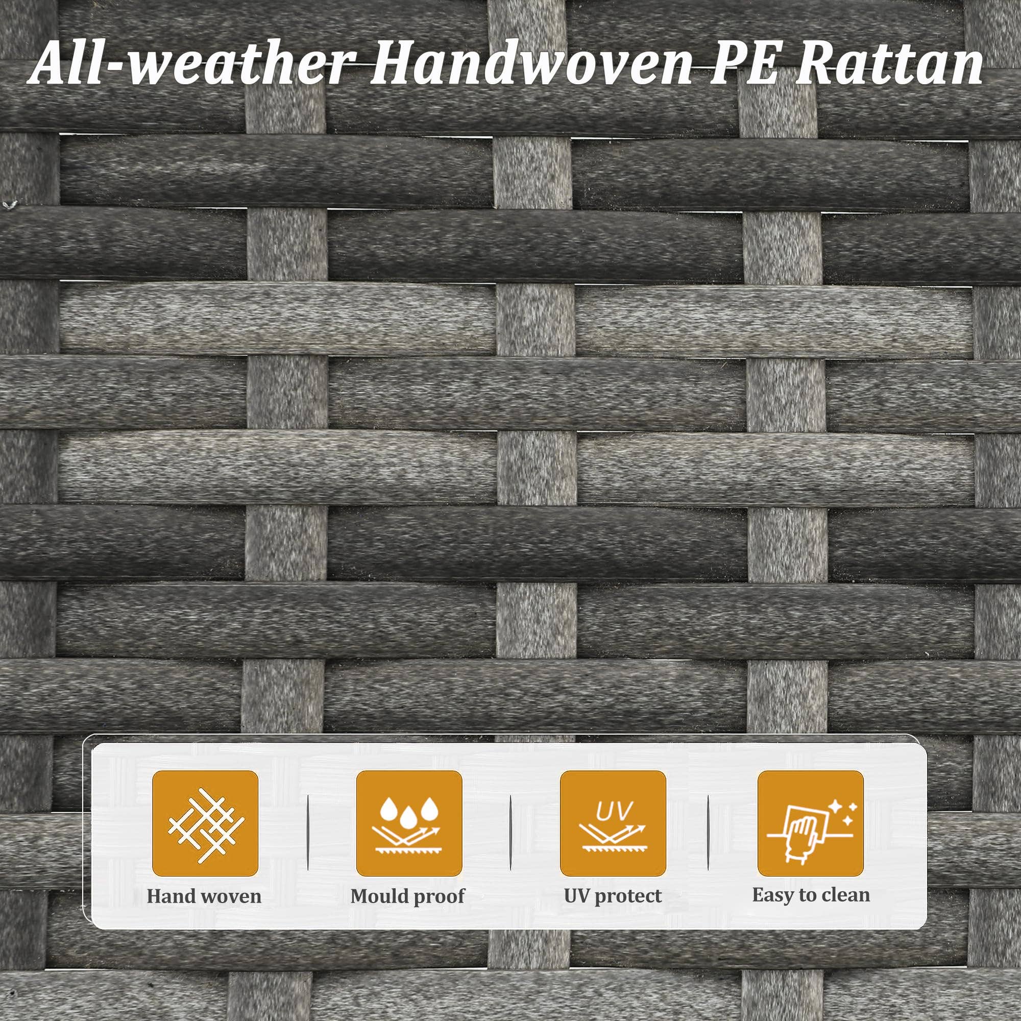 Heynemo - Wholesale Patio Set - 7 Piece Patio Furniture Sets, All Weather Gery PE Wicker3