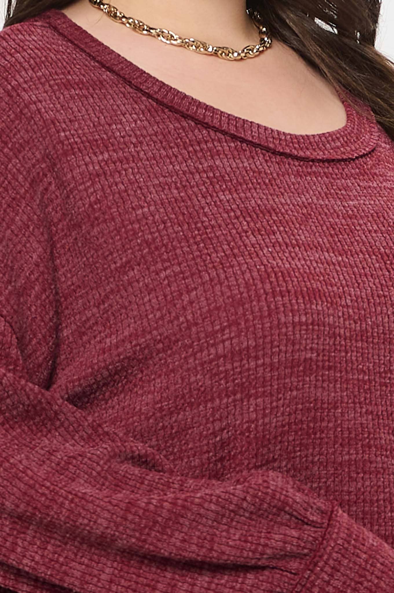 Blu Pepper - Vente Haut en maille – femme - HAUT EN TRICOT À MANCHES LONGUES ET ÉPAULES TOMBANTES21