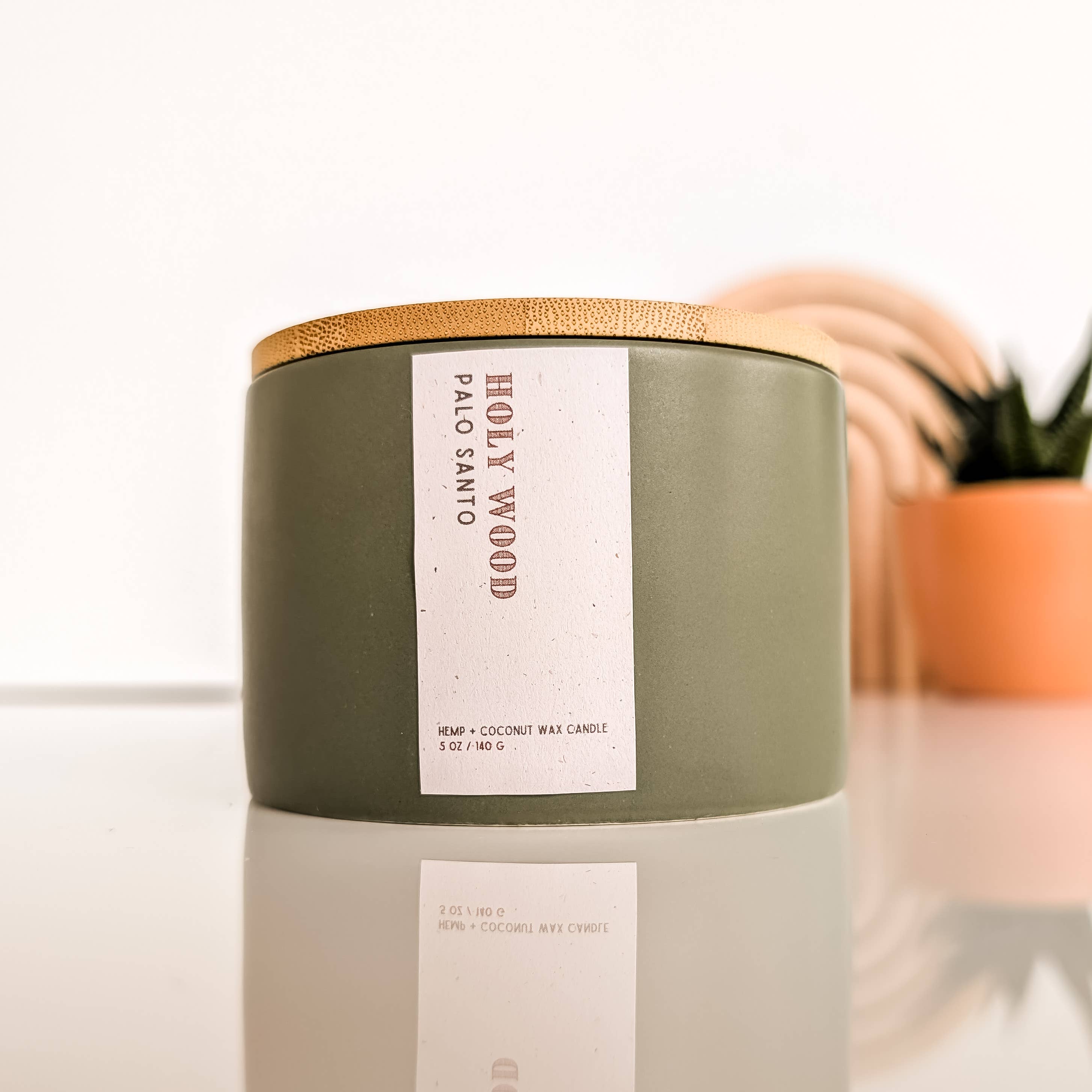 The Modern Sonoran – Großhandel Kerze im Glas / gefüllte Kerze – Holy Wood: Palo Santo Hanf-Kerze 141 g (Boho-Dekor & Geschenk)3