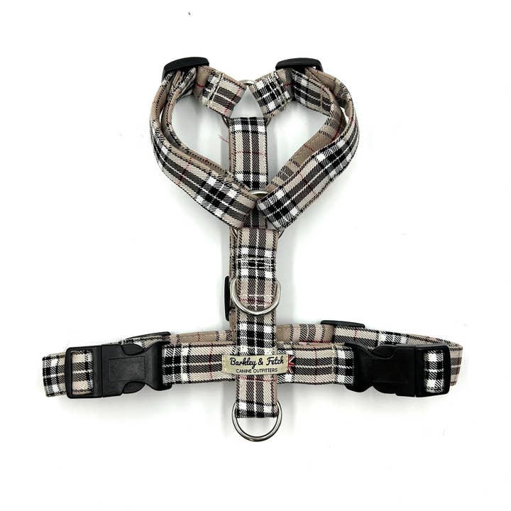 Caramel Tartan Strap Harness for wholesale by Barkley and Fetch