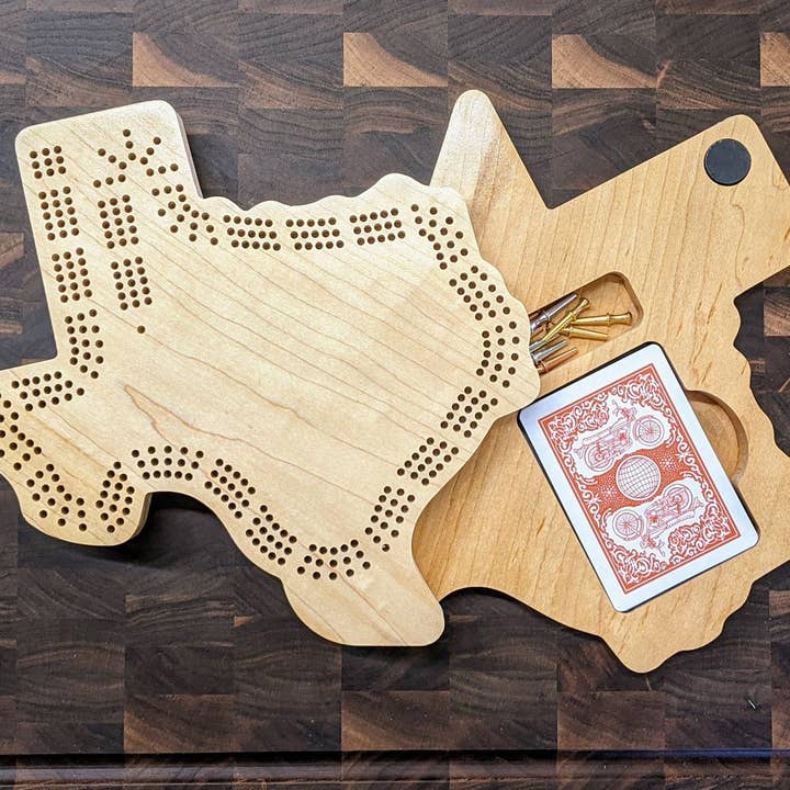 Texas State TX Travel Cribbage Board, Storage Inside!, Includes Cards and Pegs! for wholesale by Arts and Craftsmanship