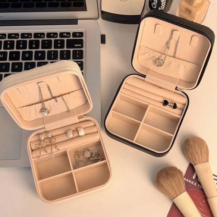 Dipped Shop - Wholesale Jewelry Box/Organizer - Color Block Zipper Closure Jewelry Case DPC2516127