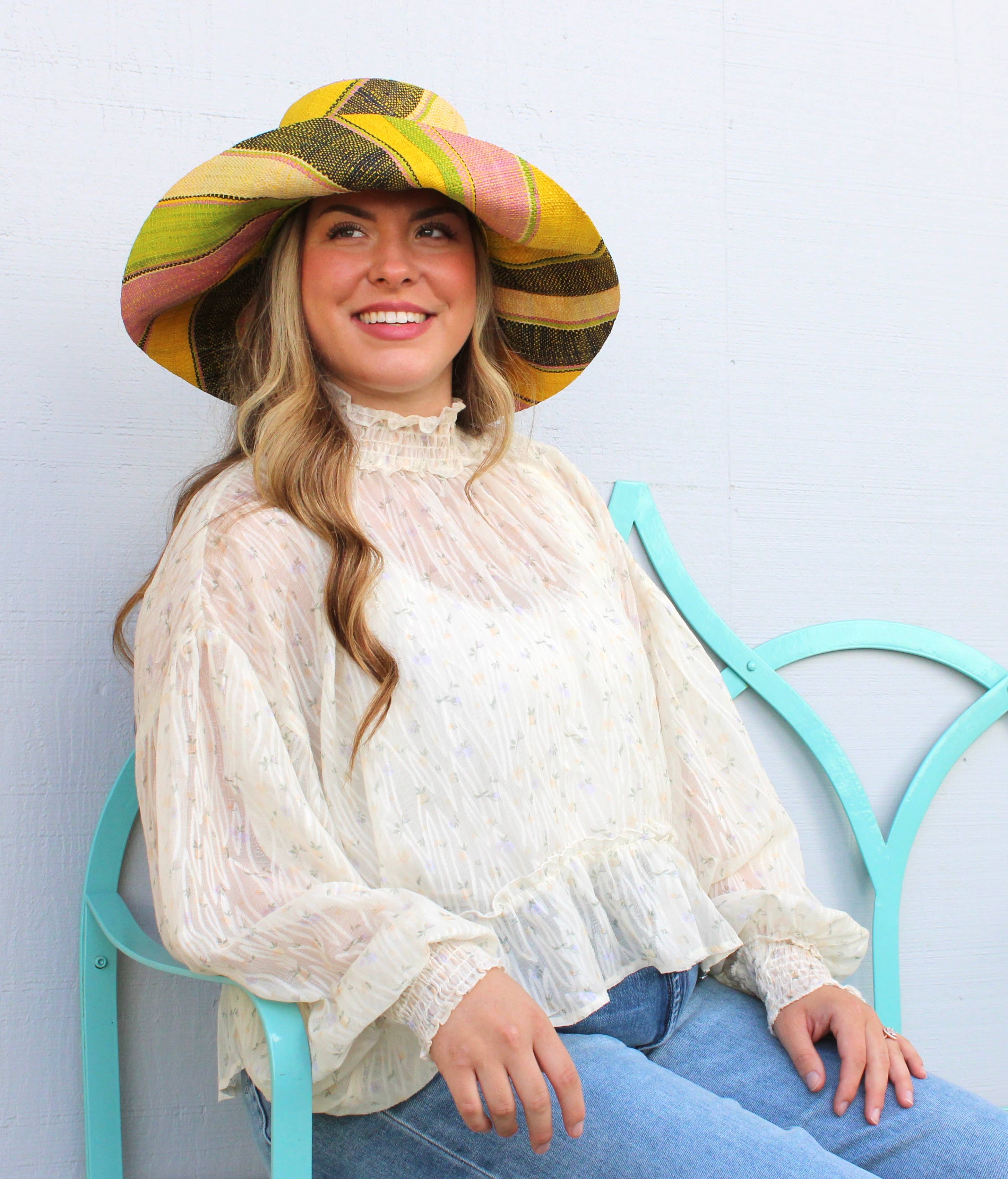 Shebobo - Vente Chapeau de paille – femme - Chapeaux de paille Shebobo Monica à larges bords rayés 13 cm et 18 cm pliables44