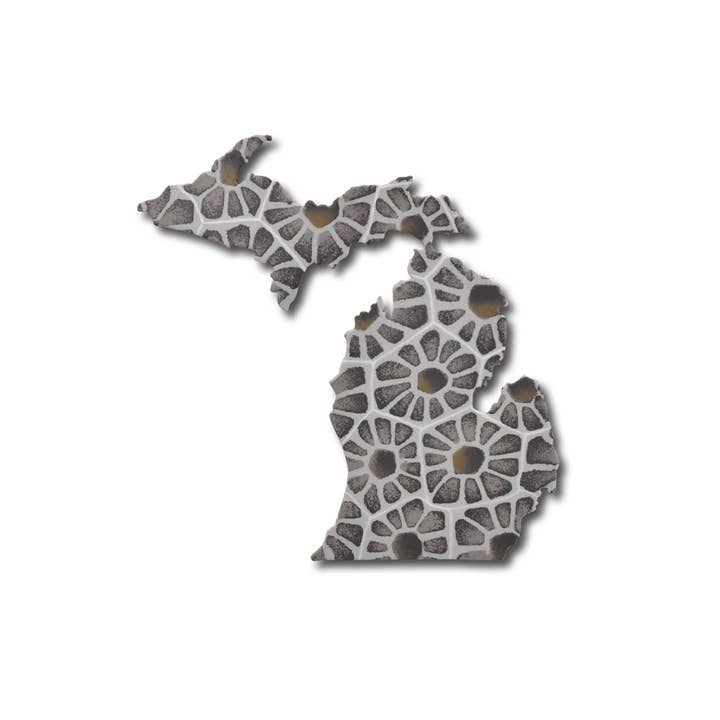 Roeda Studio - Wholesale Magnet - Michigan UP and LP Petoskey Magnet, Michigan Gifts