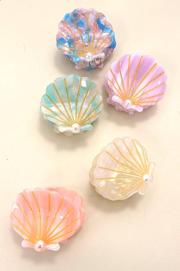 JOSSLYN by wall to wall - Wholesale Hair Clip - Women's - BEACH OCEAN CELLULOSE SEASHELL HAIR CLAW CLIPS | 40H7822