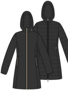 Kalie - Abrigo Reversible con Capucha/ Metal lux Hecho en Italia para venta al por mayor de Ciesse Piumini