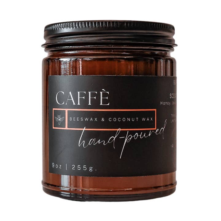 Copper & Wax Co. - Wholesale Jar/Filled Candle - Caffe Scented Beeswax & Coconut Wax Jar Candle0